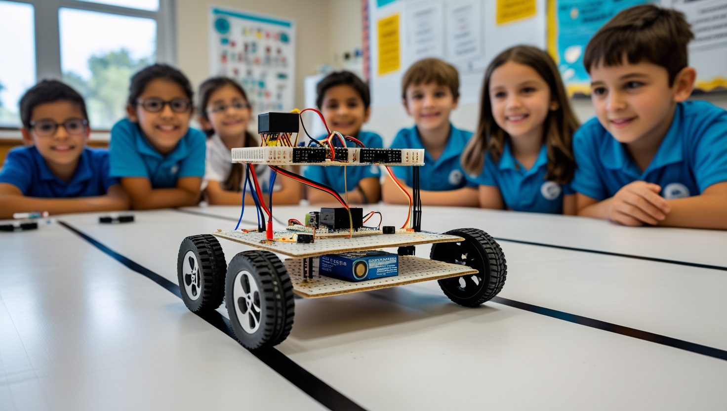 Line-following robot in action