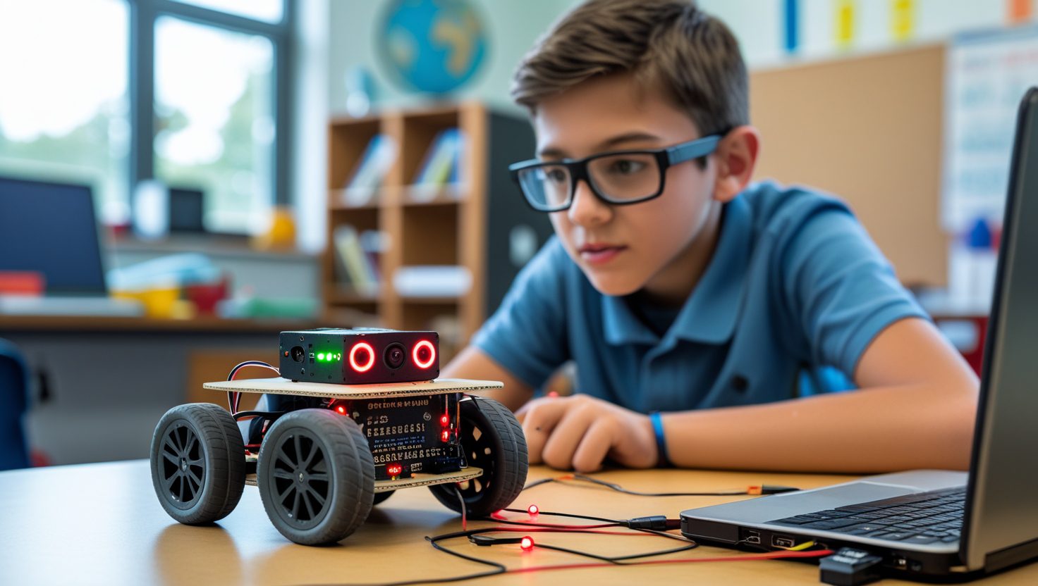 LED indicators on robot