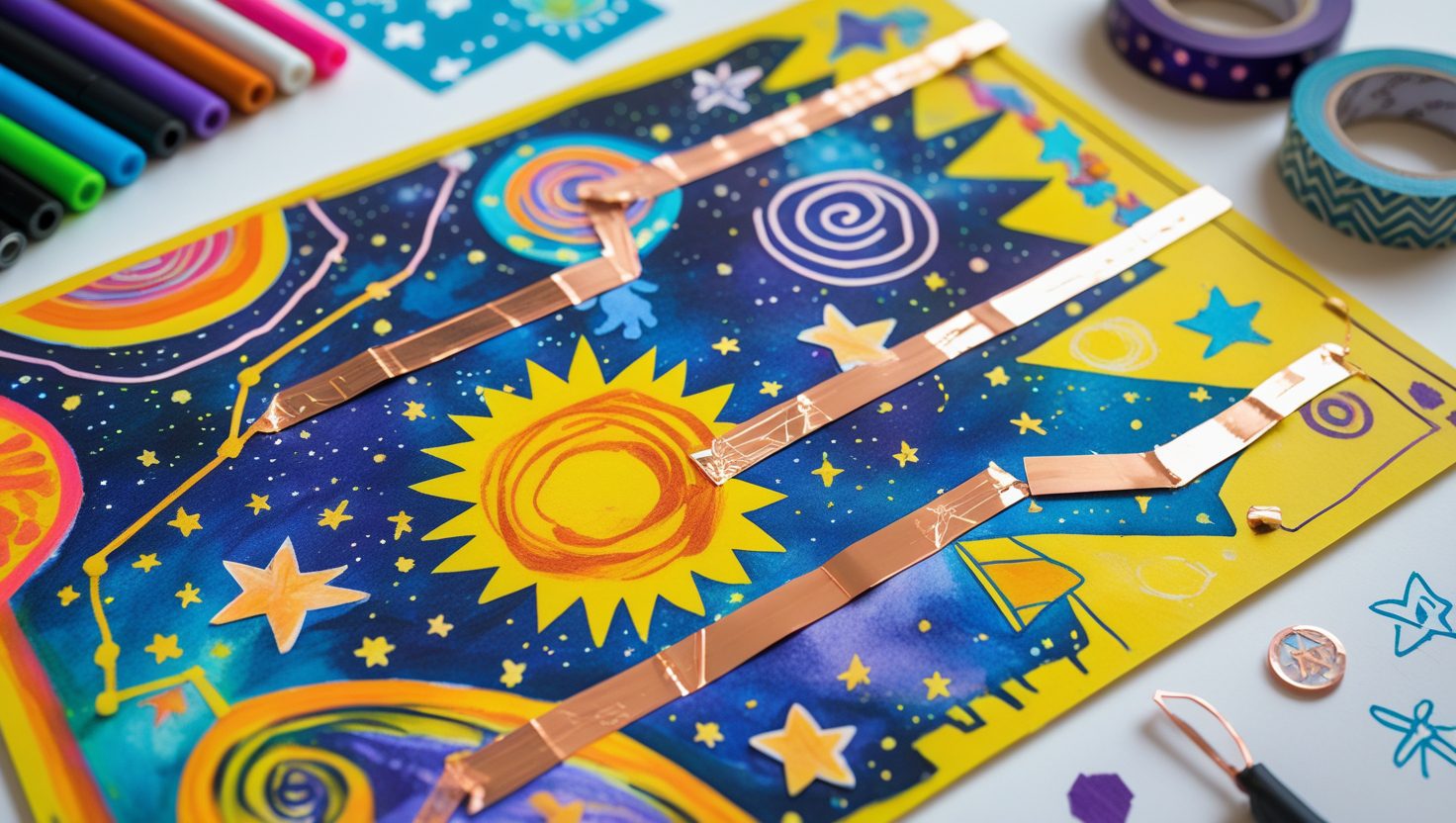 Decorated paper circuit
