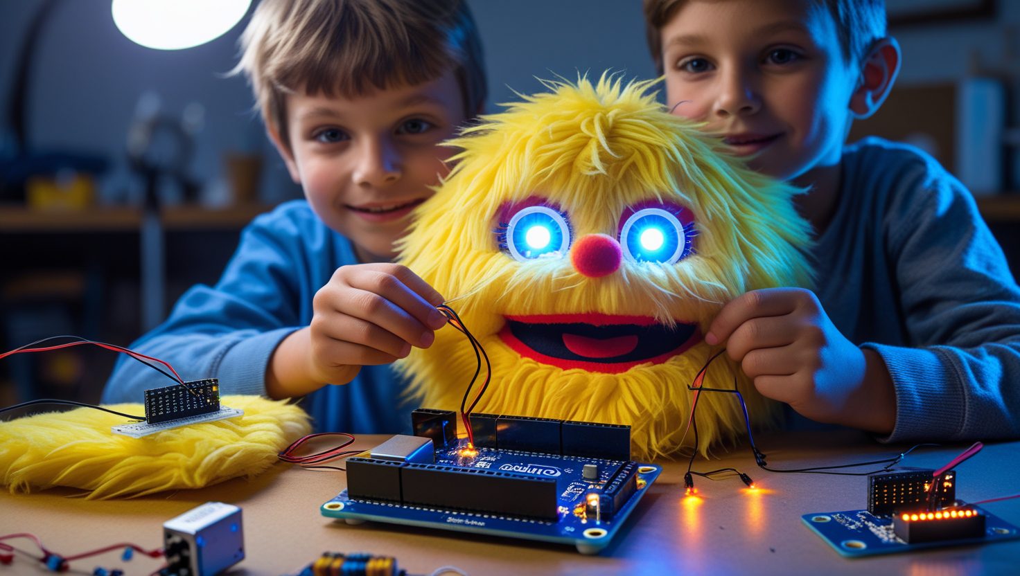 Puppet with LED eyes